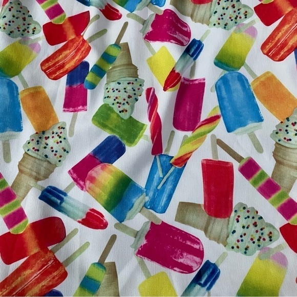 Tiff & Jen SMALL Ice Cream Ruffle off Shoulder Dress Popsicle Summer cold - Picture 6 of 7